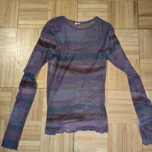 Abstract purple and blue long sleeve